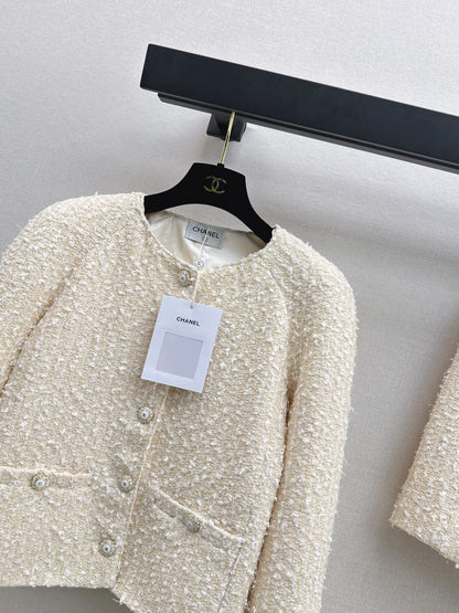 Short woven cardigan + pencil skirt