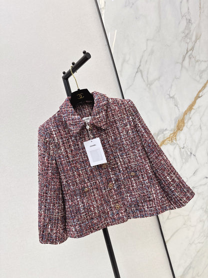 Woven chunky A-line collar coat