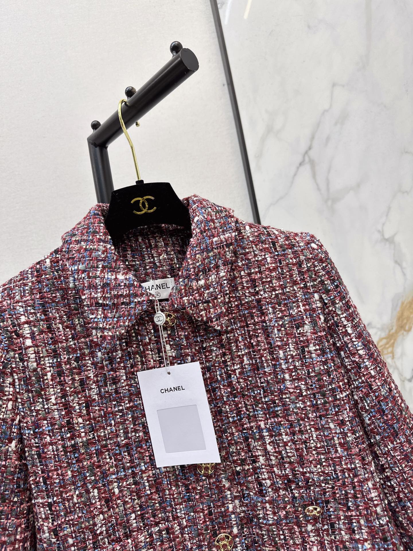 Woven chunky A-line collar coat