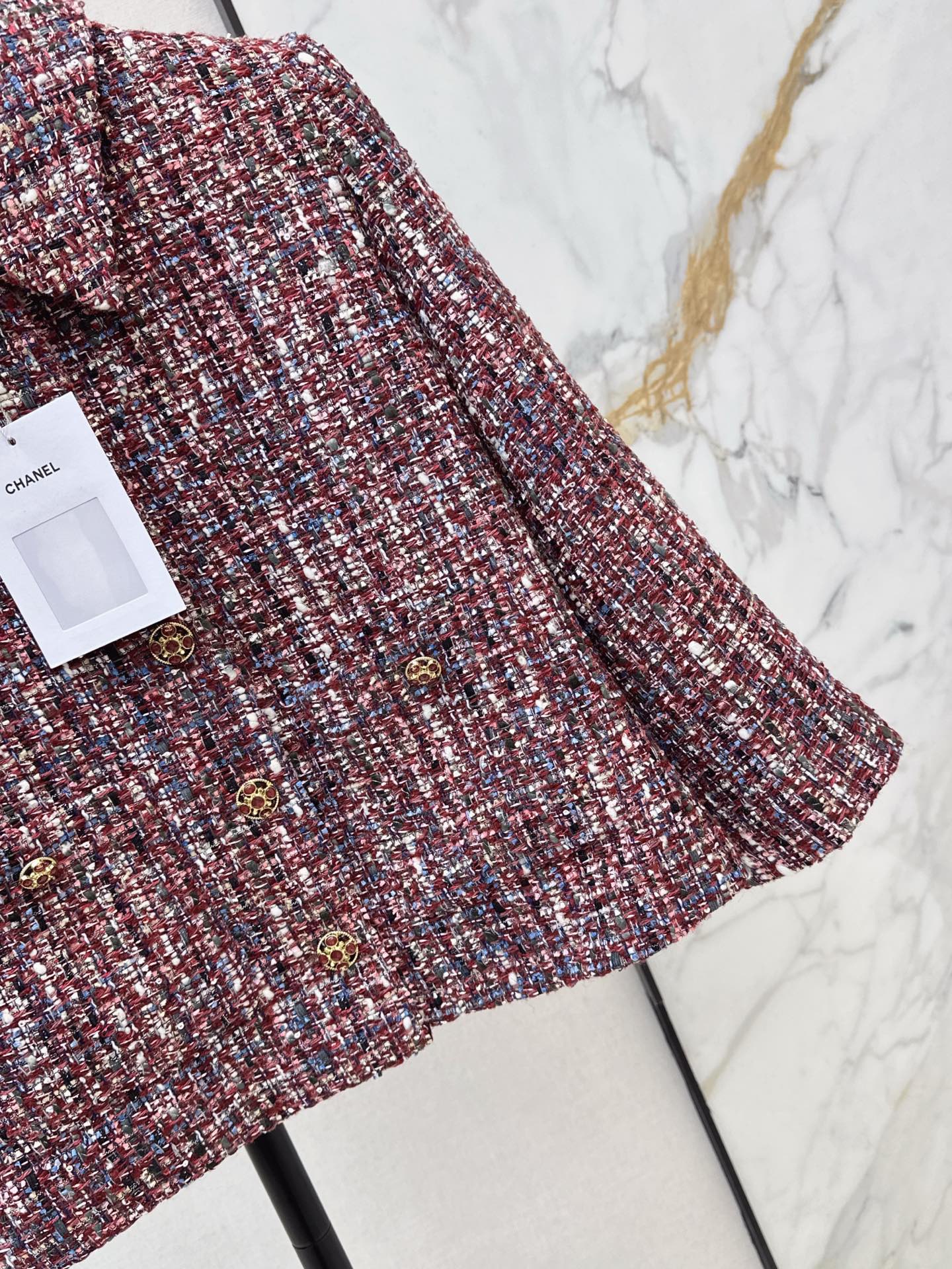 Woven chunky A-line collar coat