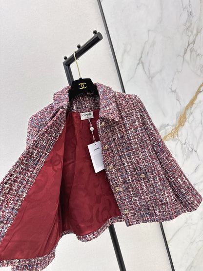 Woven chunky A-line collar coat