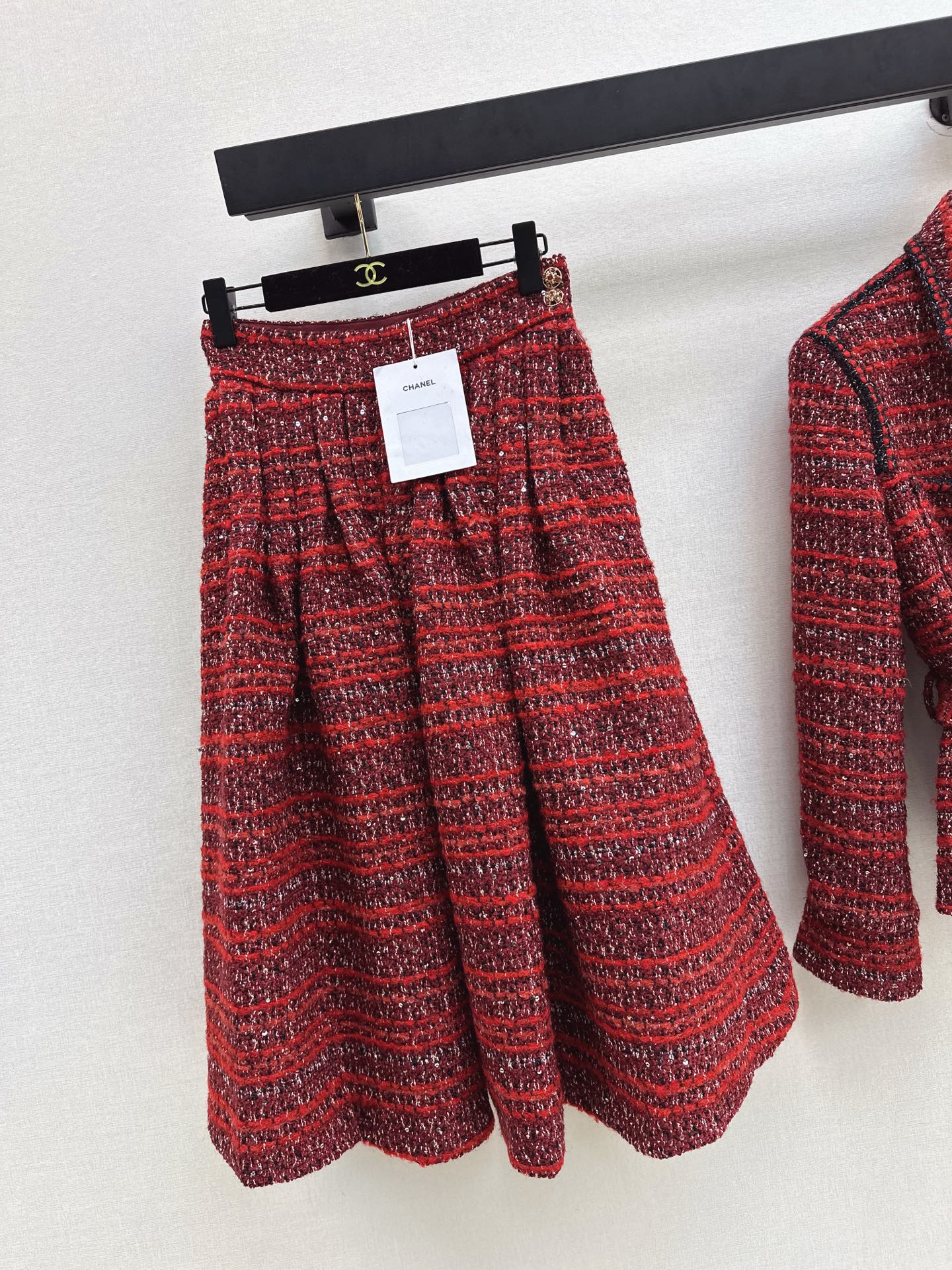 Woven cardigan / long midi skirt