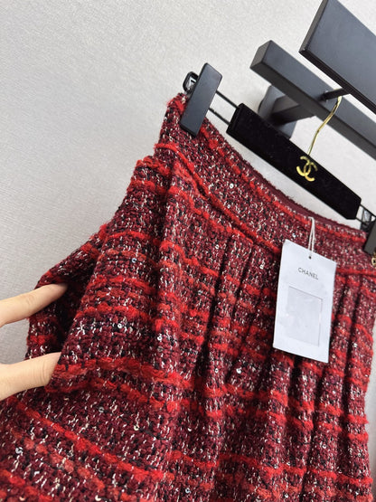 Woven cardigan / long midi skirt