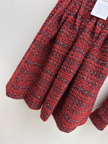 Woven cardigan / long midi skirt