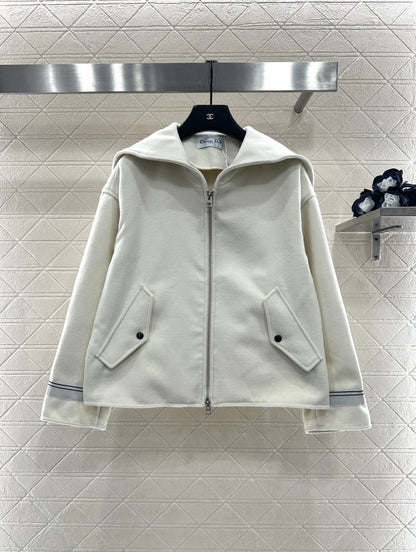Shoulder Collar Embroidered Letter Jacket