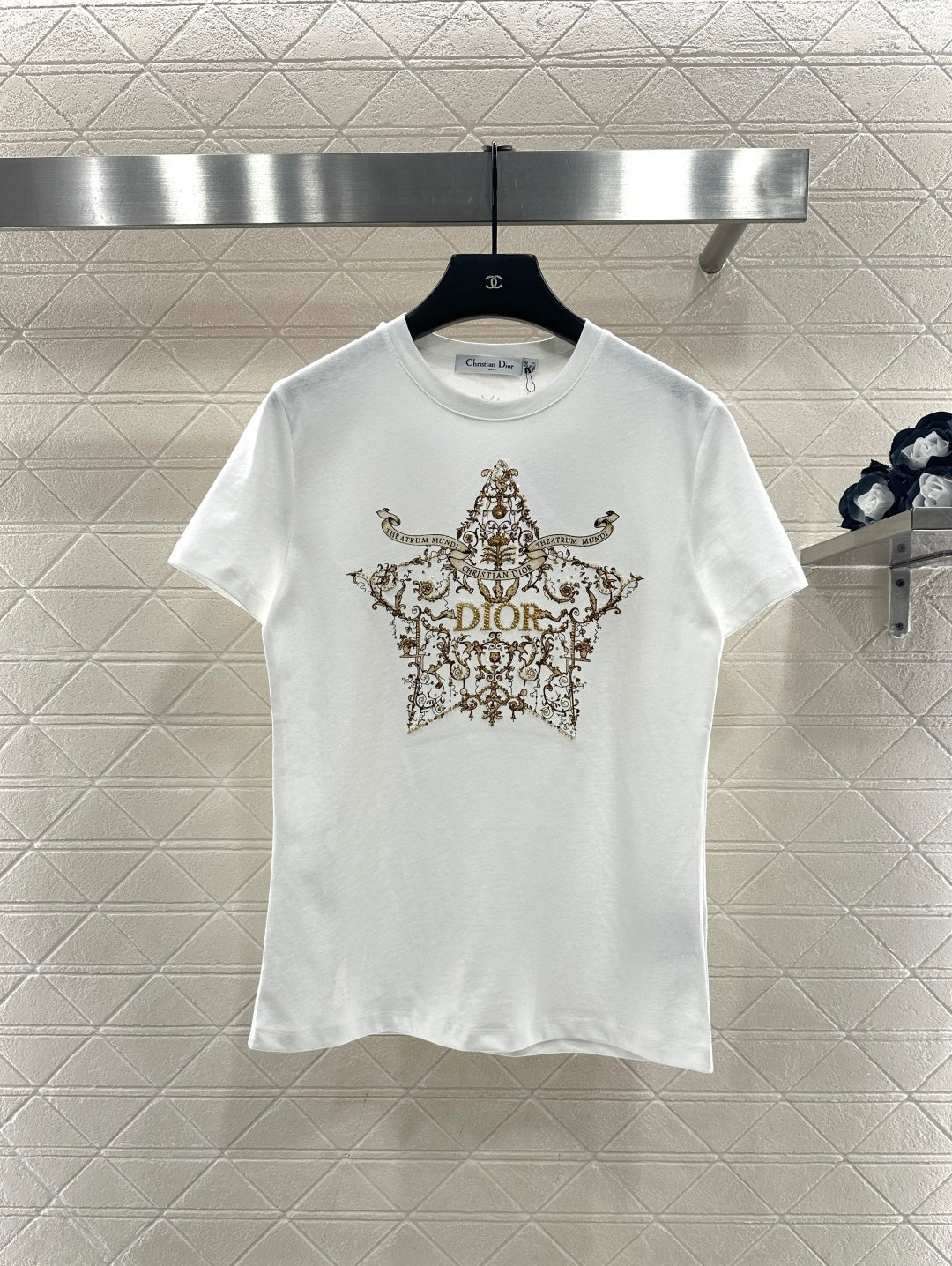 Printed Beaded Logo T-Shirt
