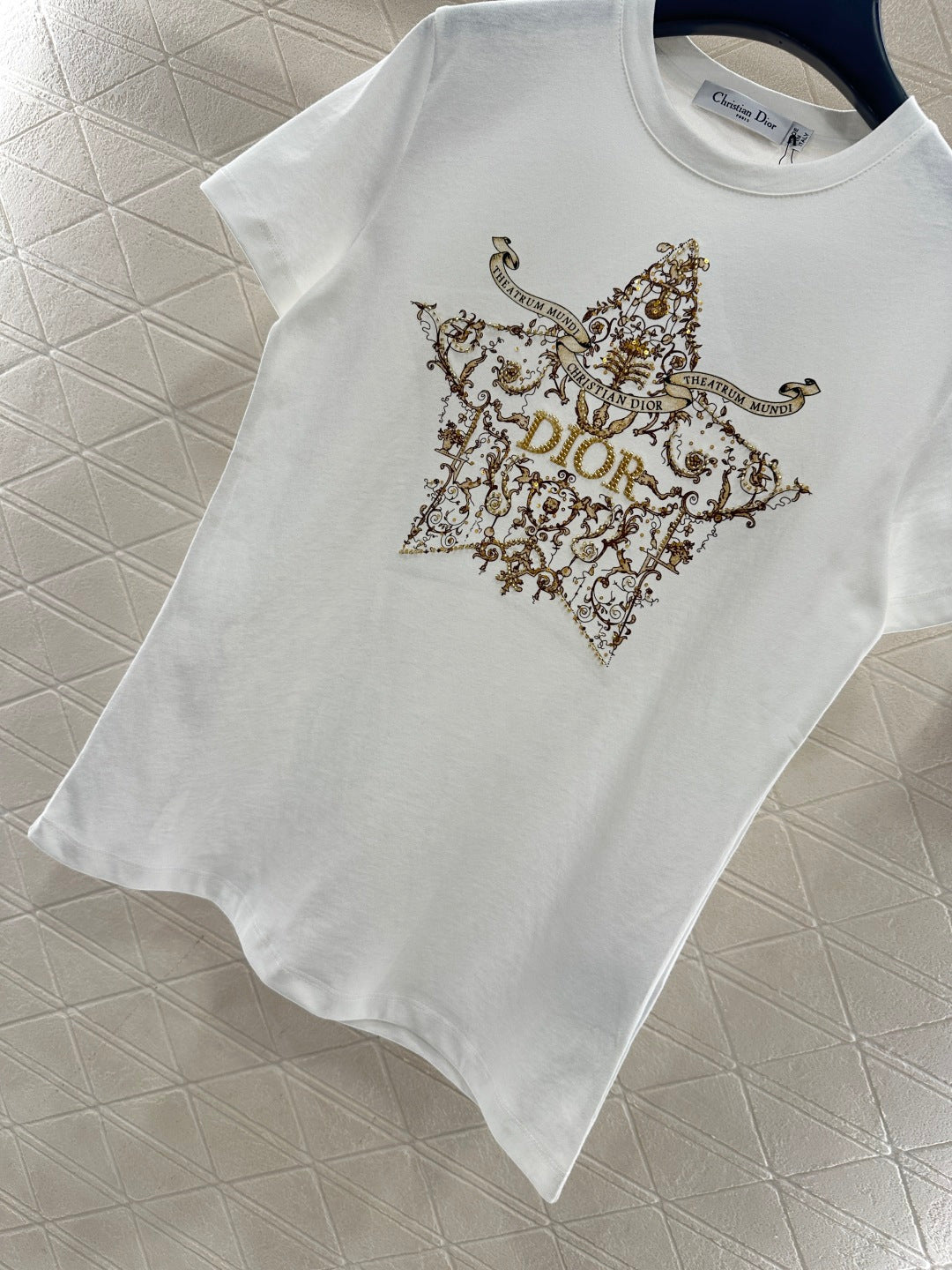 Printed Beaded Logo T-Shirt