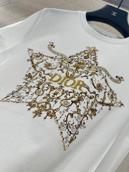 Printed Beaded Logo T-Shirt