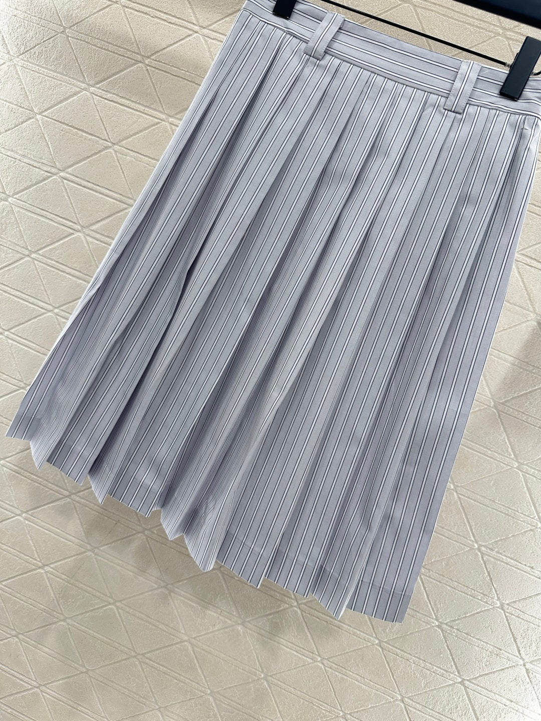 Striped Midi Pleated Skirt