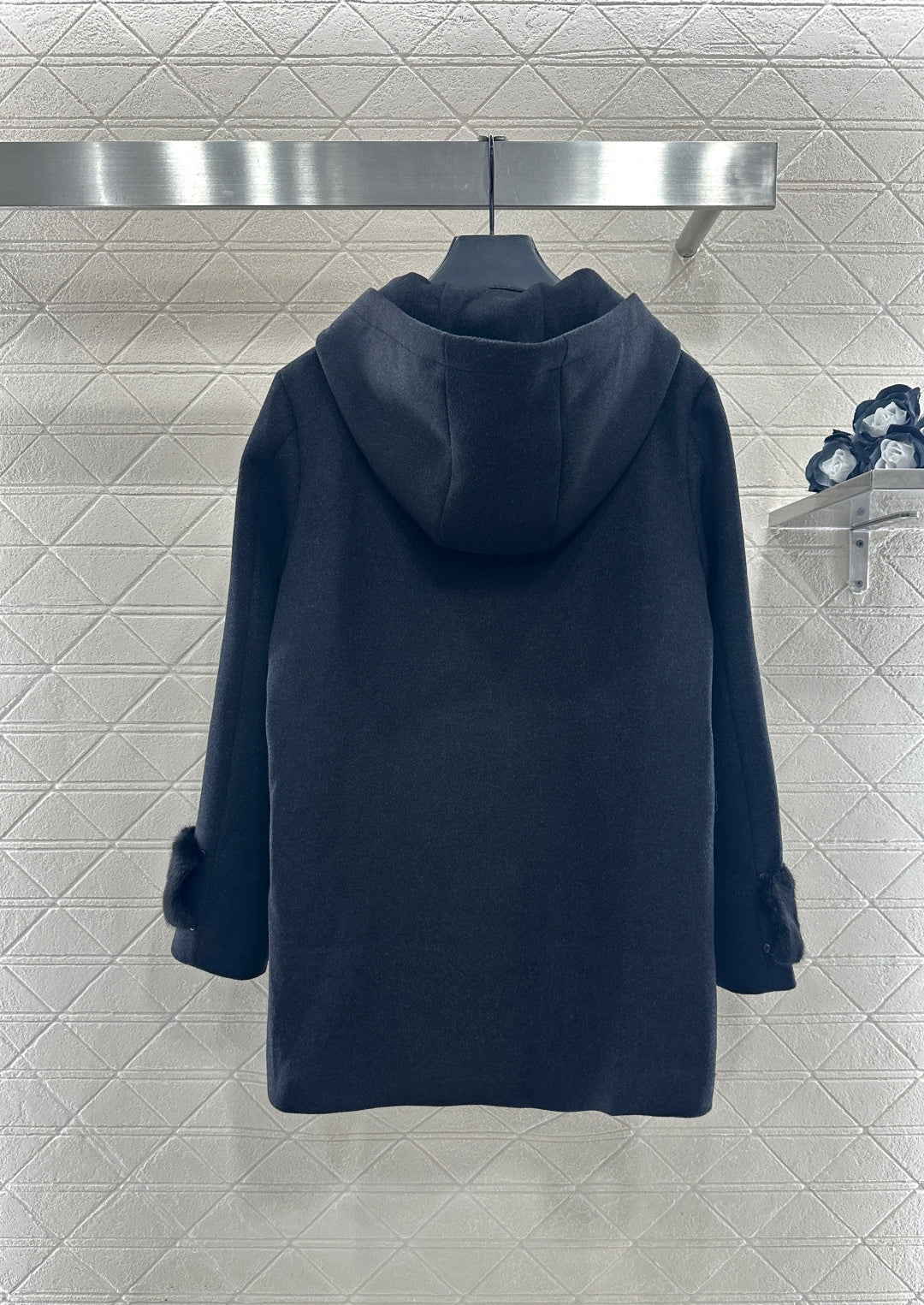 Hooded Fur-Sleeved Jacket
