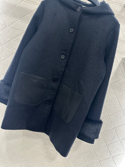 Hooded Fur-Sleeved Jacket