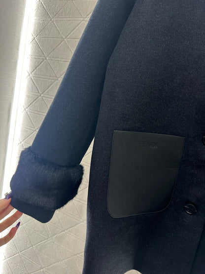 Hooded Fur-Sleeved Jacket