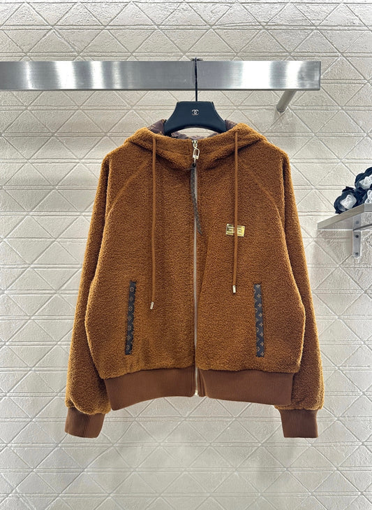 Teddy Hooded Zip-Up Jacket