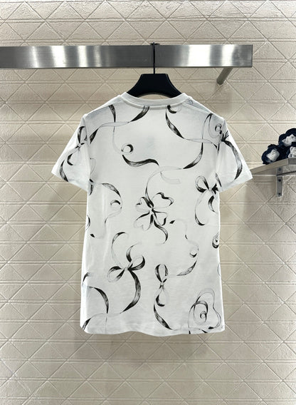 Logo Ribbon Bow T-Shirt