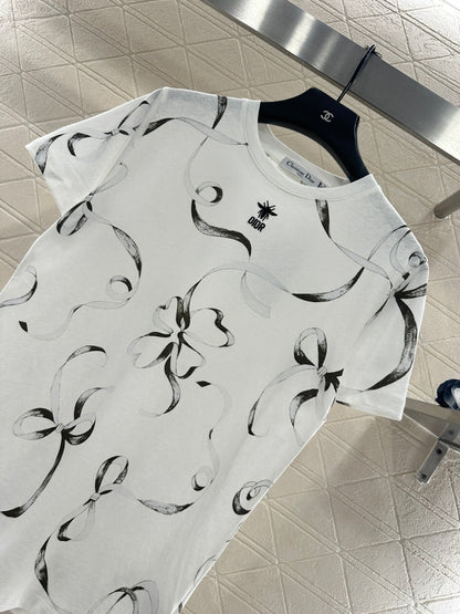 Logo Ribbon Bow T-Shirt