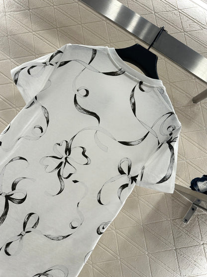 Logo Ribbon Bow T-Shirt