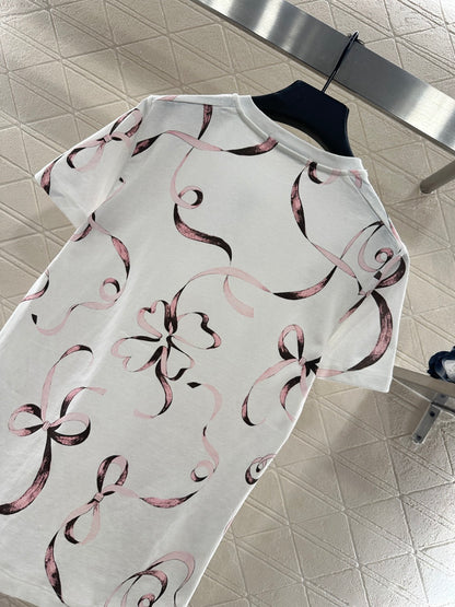 Logo Ribbon Bow T-Shirt