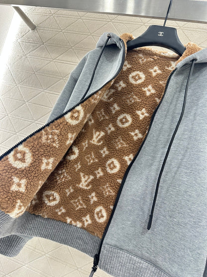 Teddy Fleece Sweatshirt Jacket