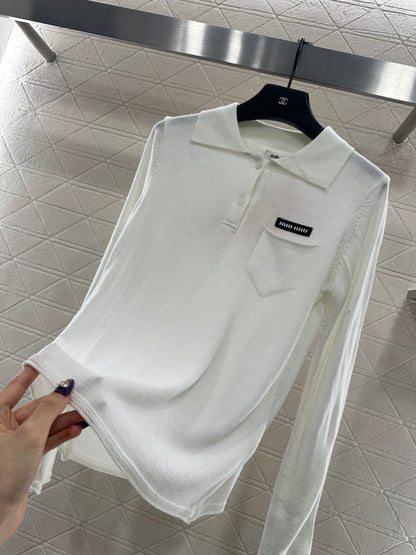 Long-sleeved collared top