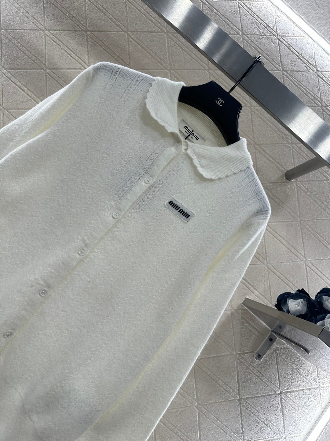 Lace-trimmed Button-down Cardigan