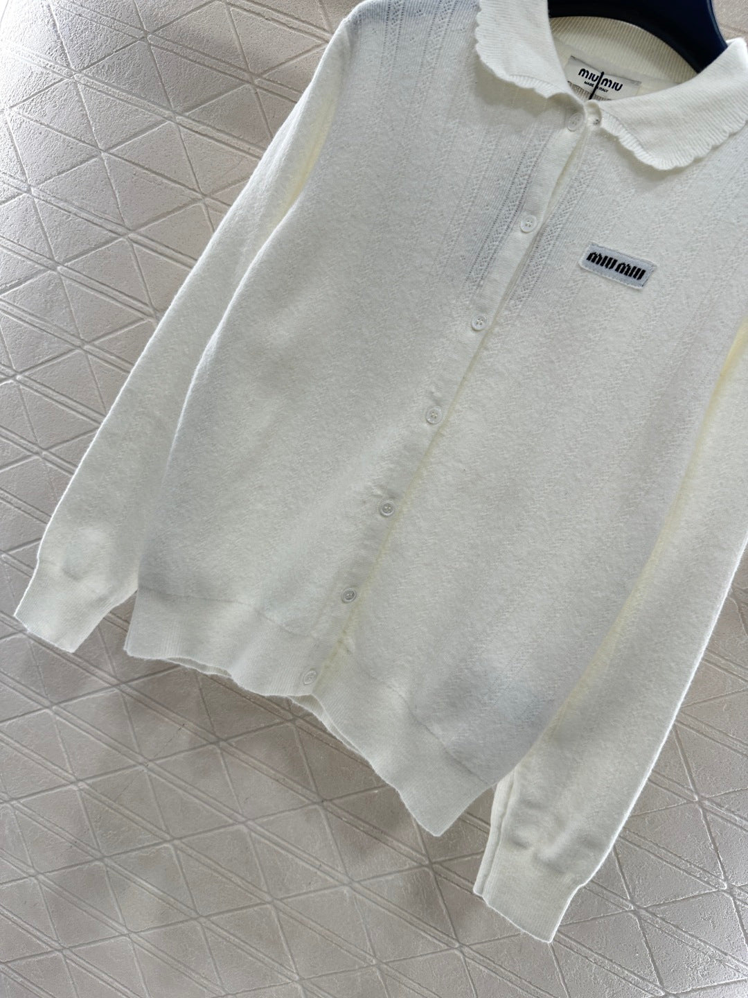 Lace-trimmed Button-down Cardigan