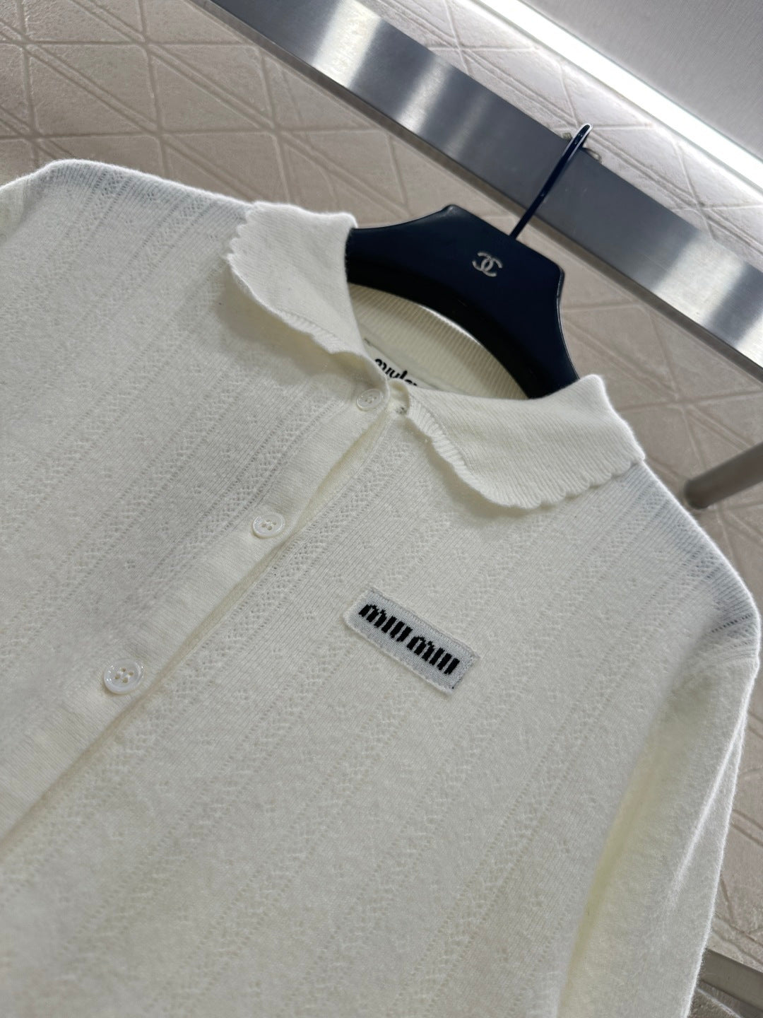 Lace-trimmed Button-down Cardigan