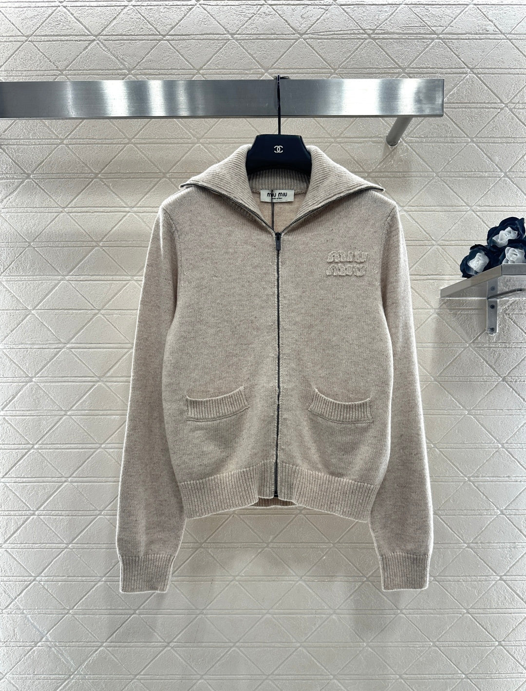 Knitted Zip-Up Cardigan