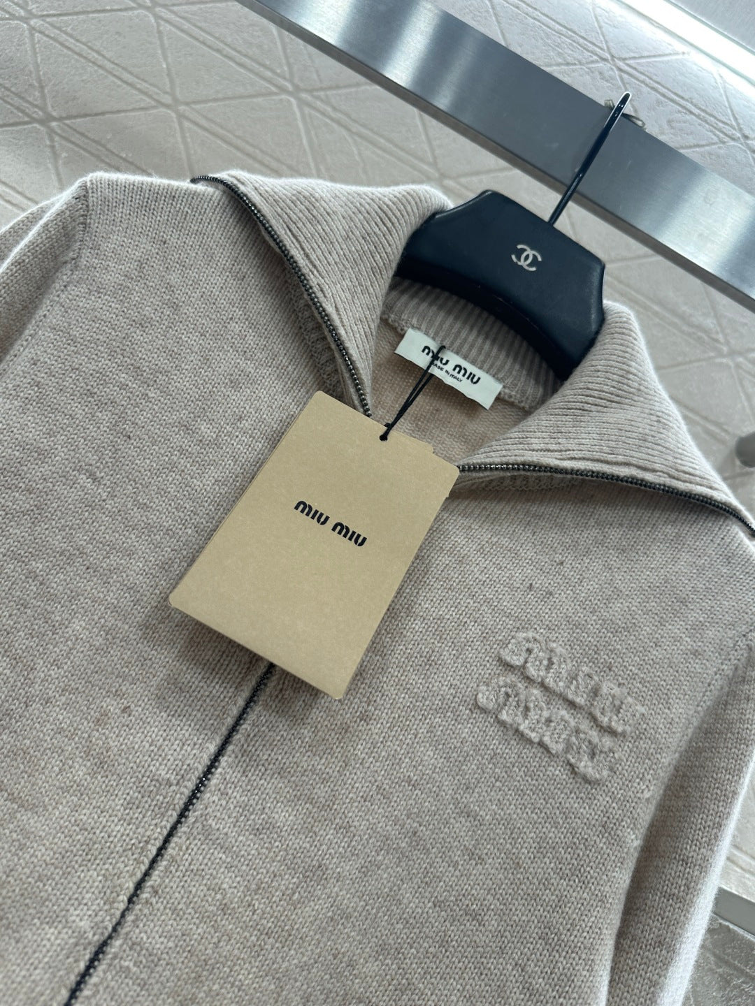 Knitted Zip-Up Cardigan