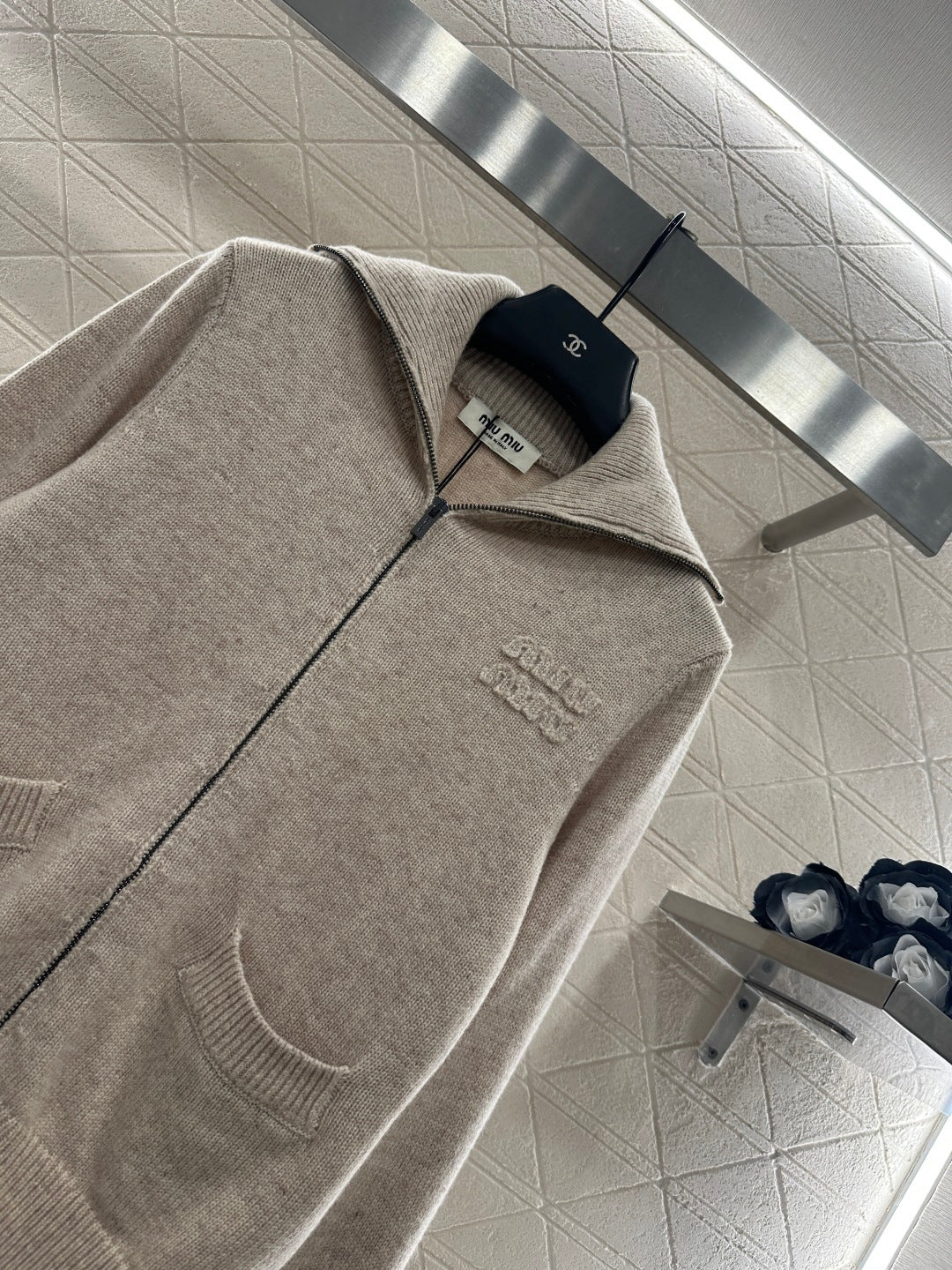 Knitted Zip-Up Cardigan