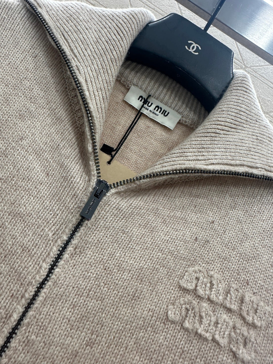 Knitted Zip-Up Cardigan