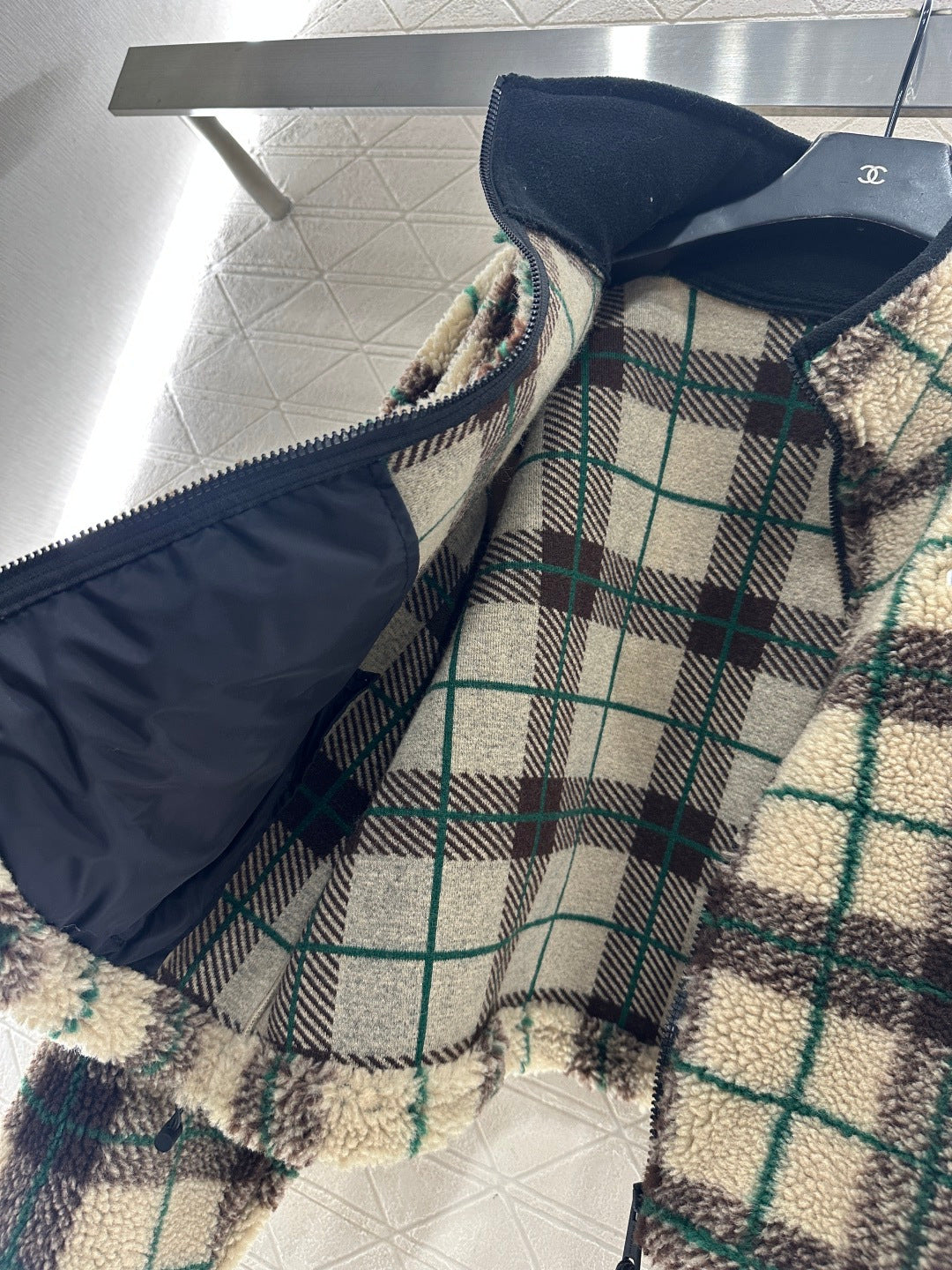 Short Plaid Coat