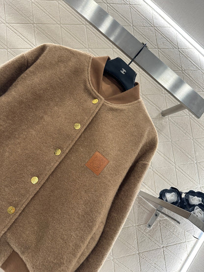 Short-pile Leather Label Casual Jacket