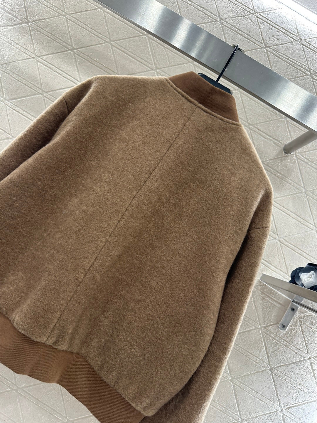 Short-pile Leather Label Casual Jacket