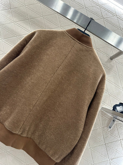 Short-pile Leather Label Casual Jacket