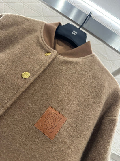 Short-pile Leather Label Casual Jacket