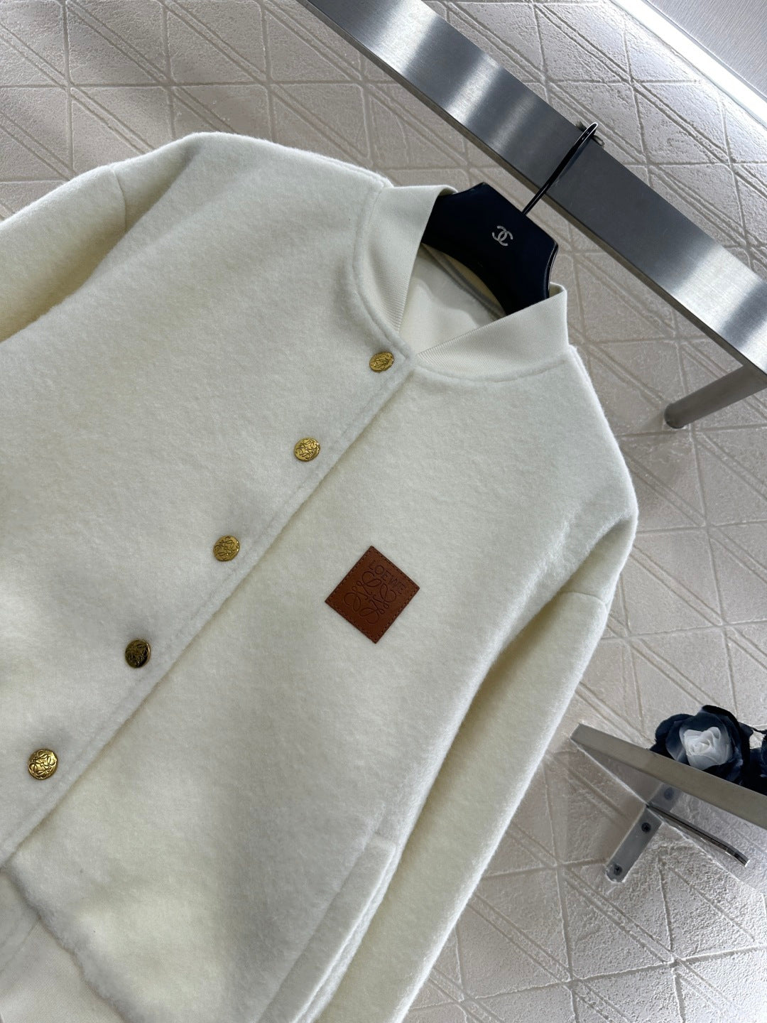 Short-pile Leather Label Casual Jacket