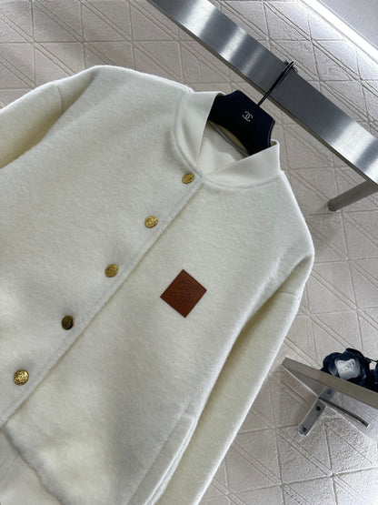 Short-pile Leather Label Casual Jacket