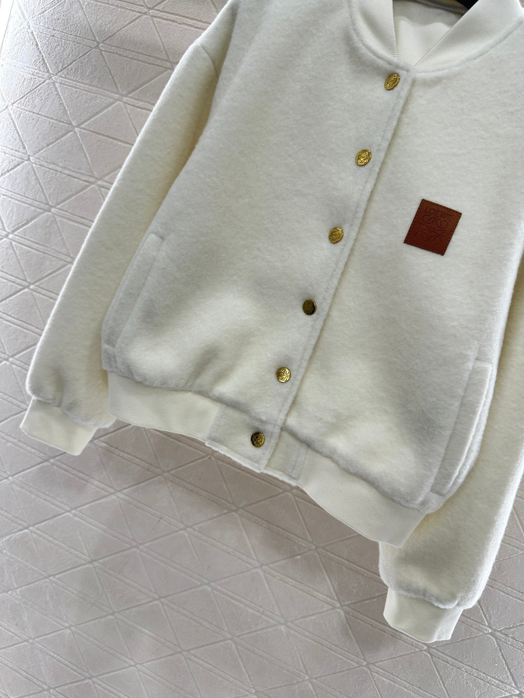Short-pile Leather Label Casual Jacket