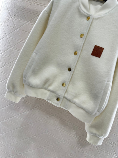 Short-pile Leather Label Casual Jacket