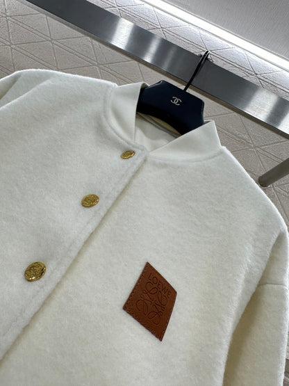Short-pile Leather Label Casual Jacket