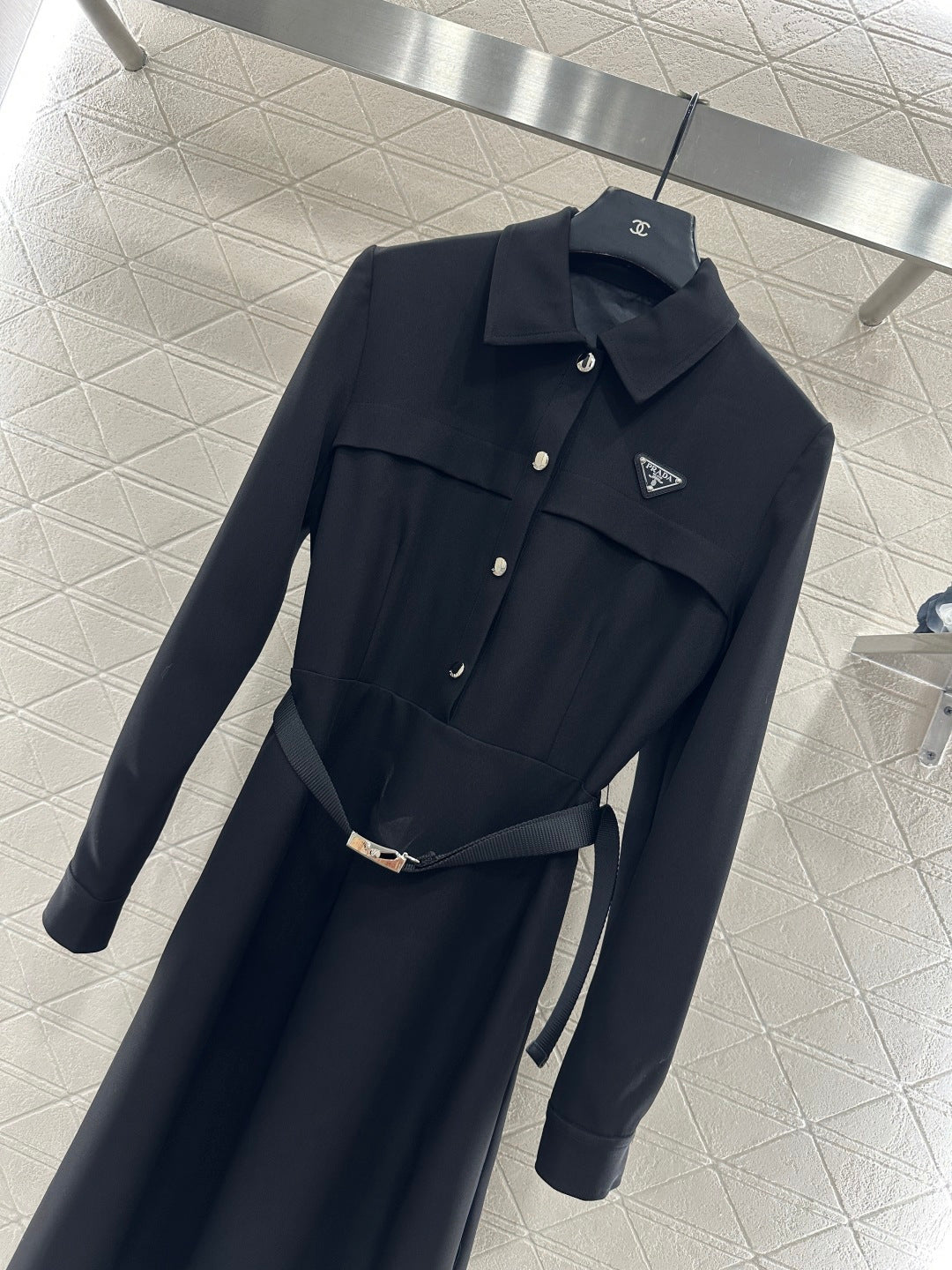 Located Shirt Dress with Belt