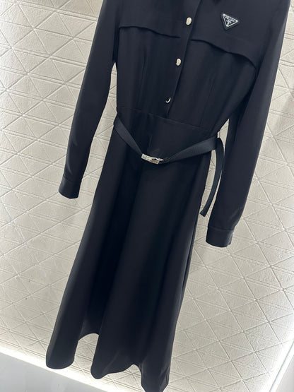 Located Shirt Dress with Belt