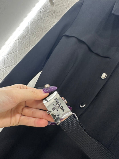 Located Shirt Dress with Belt