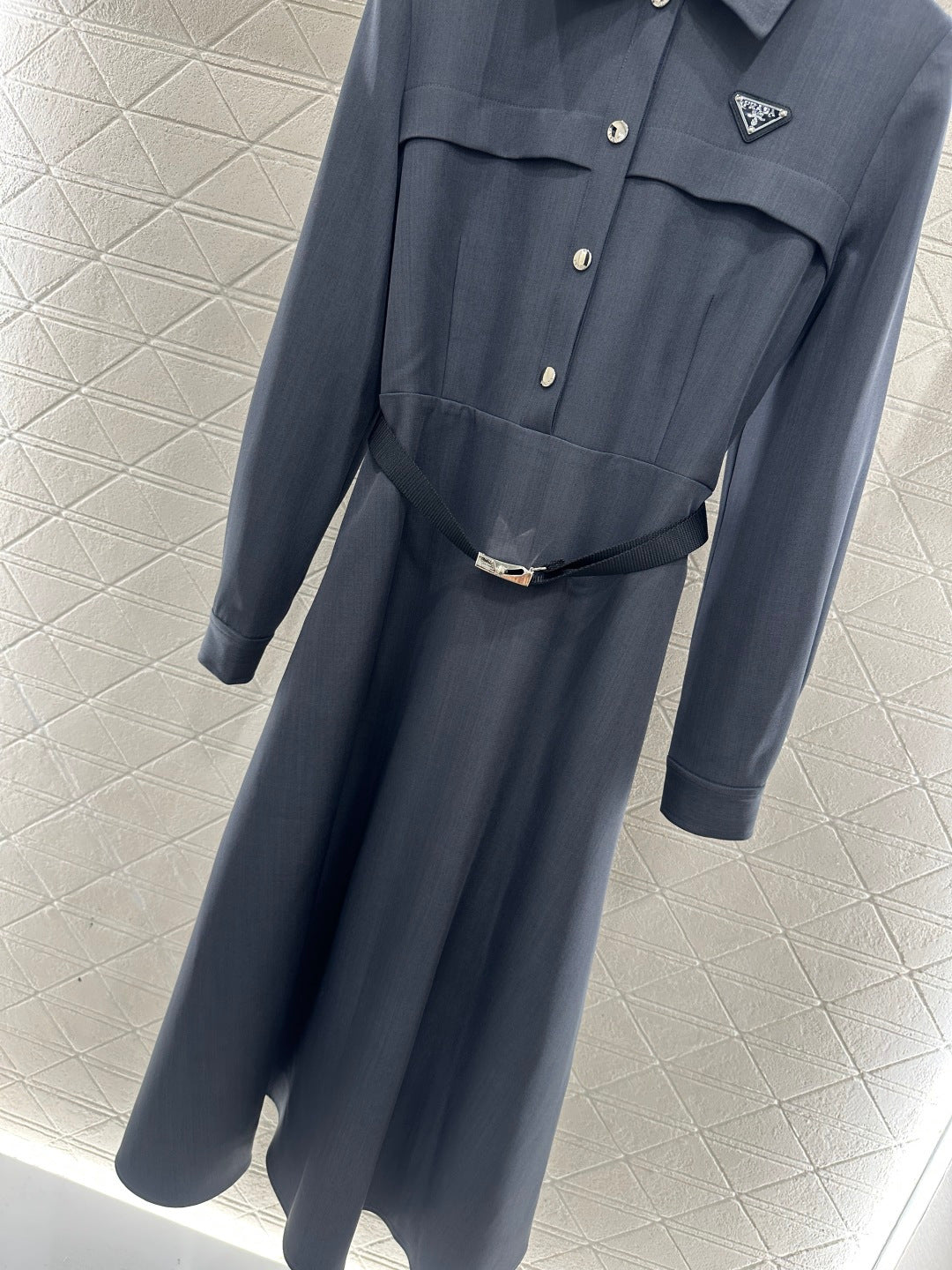 Located Shirt Dress with Belt