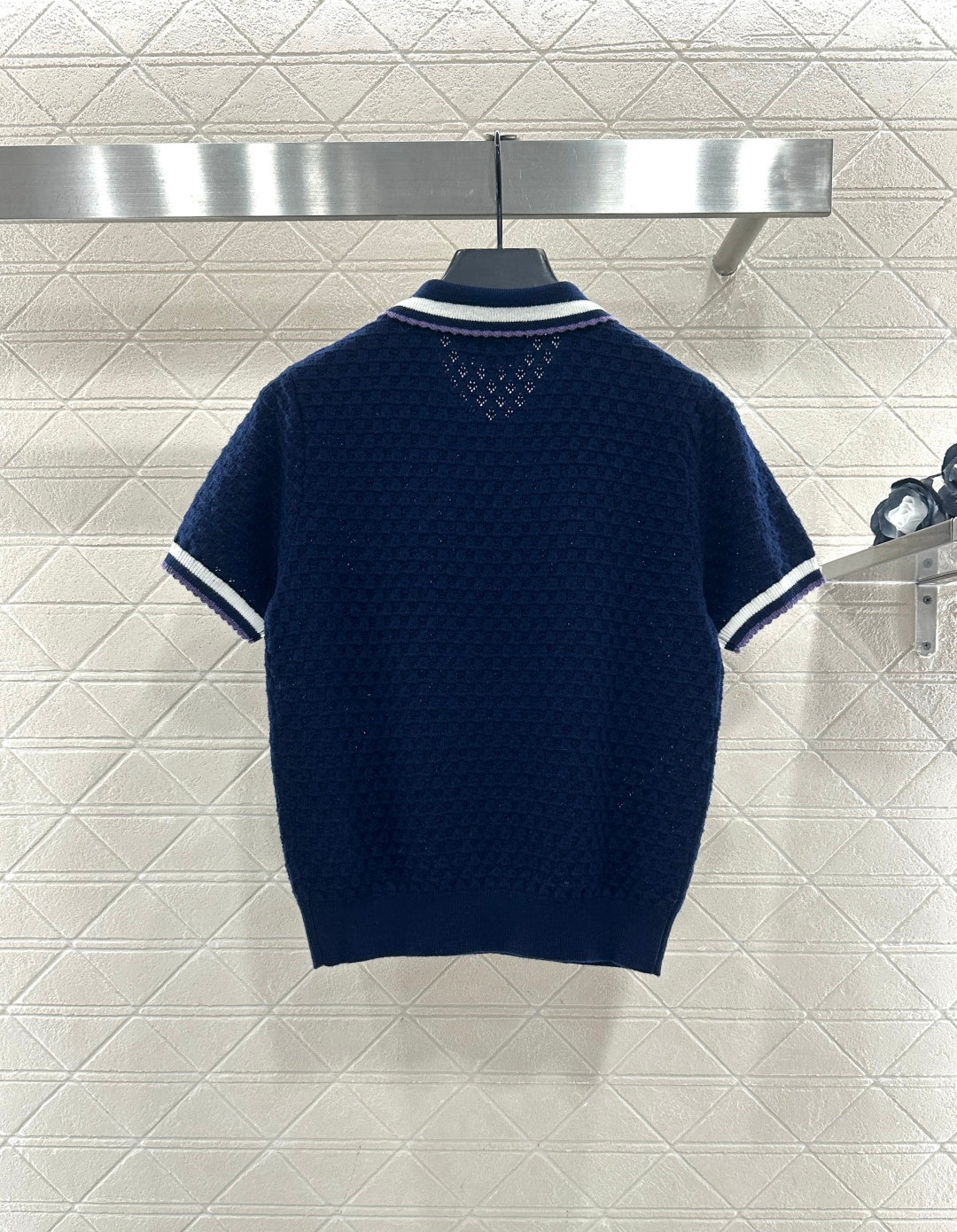 Collared Knit Short-Sleeve T-Shirt