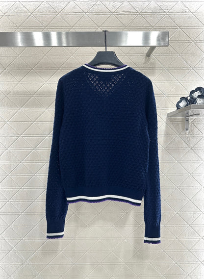 Crew Neck Knit Cardigan