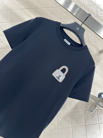 Rhinestone Beaded Logo T-Shirt
