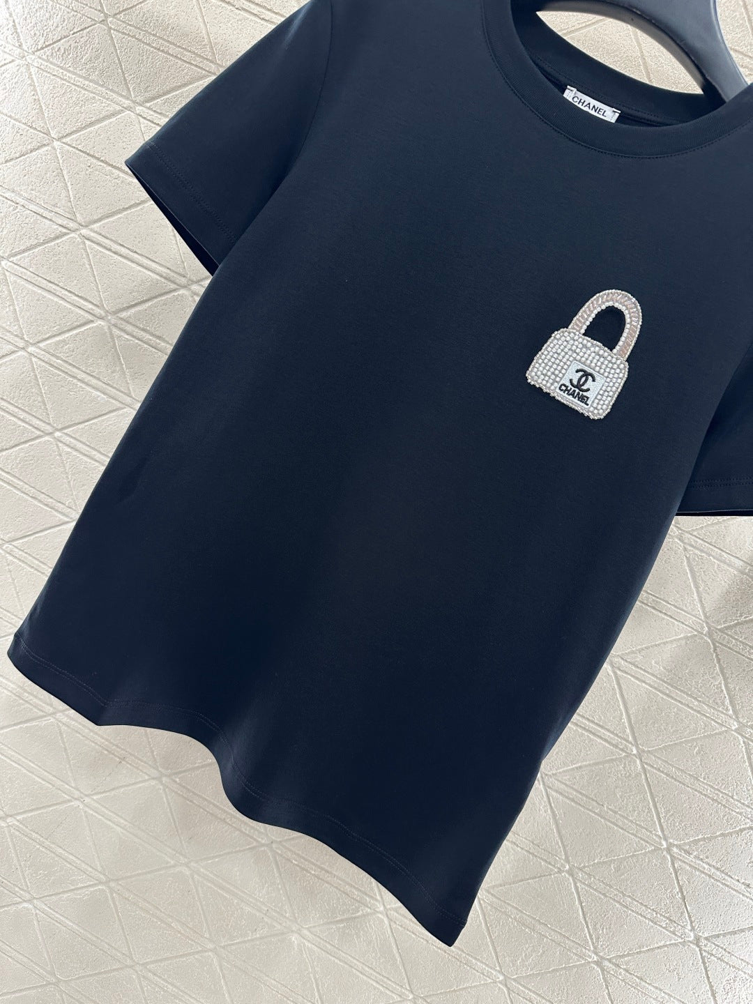 Rhinestone Beaded Logo T-Shirt