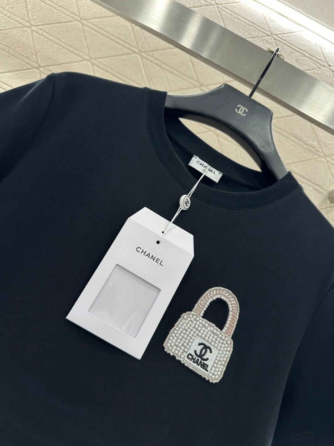 Rhinestone Beaded Logo T-Shirt