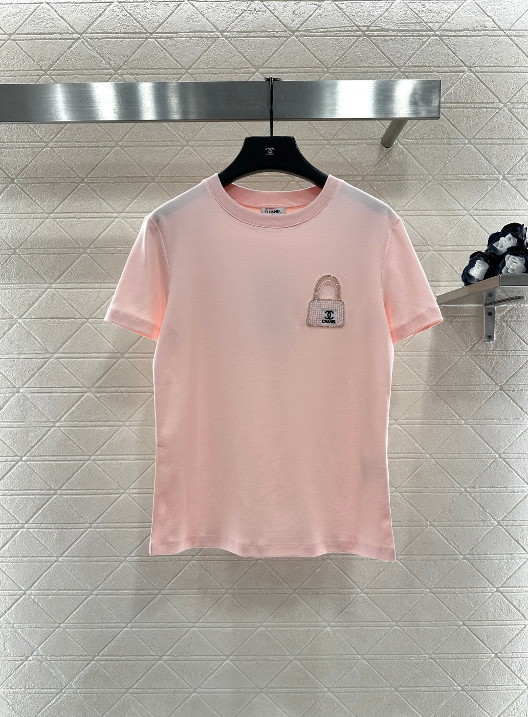 Rhinestone Beaded Logo T-Shirt